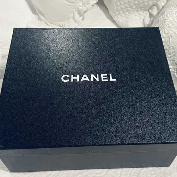 LOGO CHANEL Dad Sandals 22P Black Raffia Mesh Leather Shoes CC Logo Flats Size39 - Picture 12 of 16